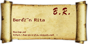 Berán Rita névjegykártya