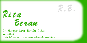 rita beran business card