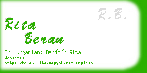 rita beran business card